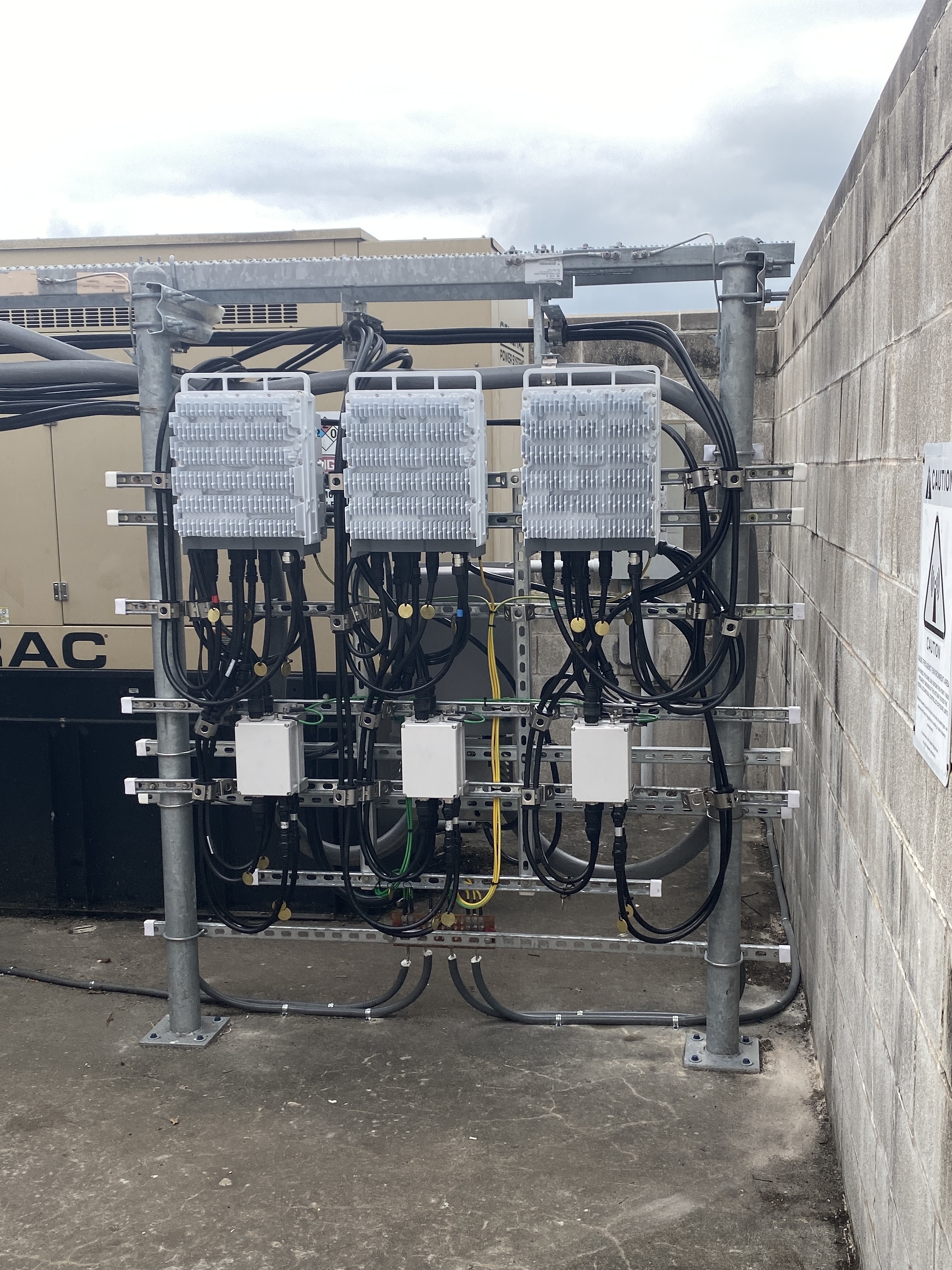 Radio equipment rack installation