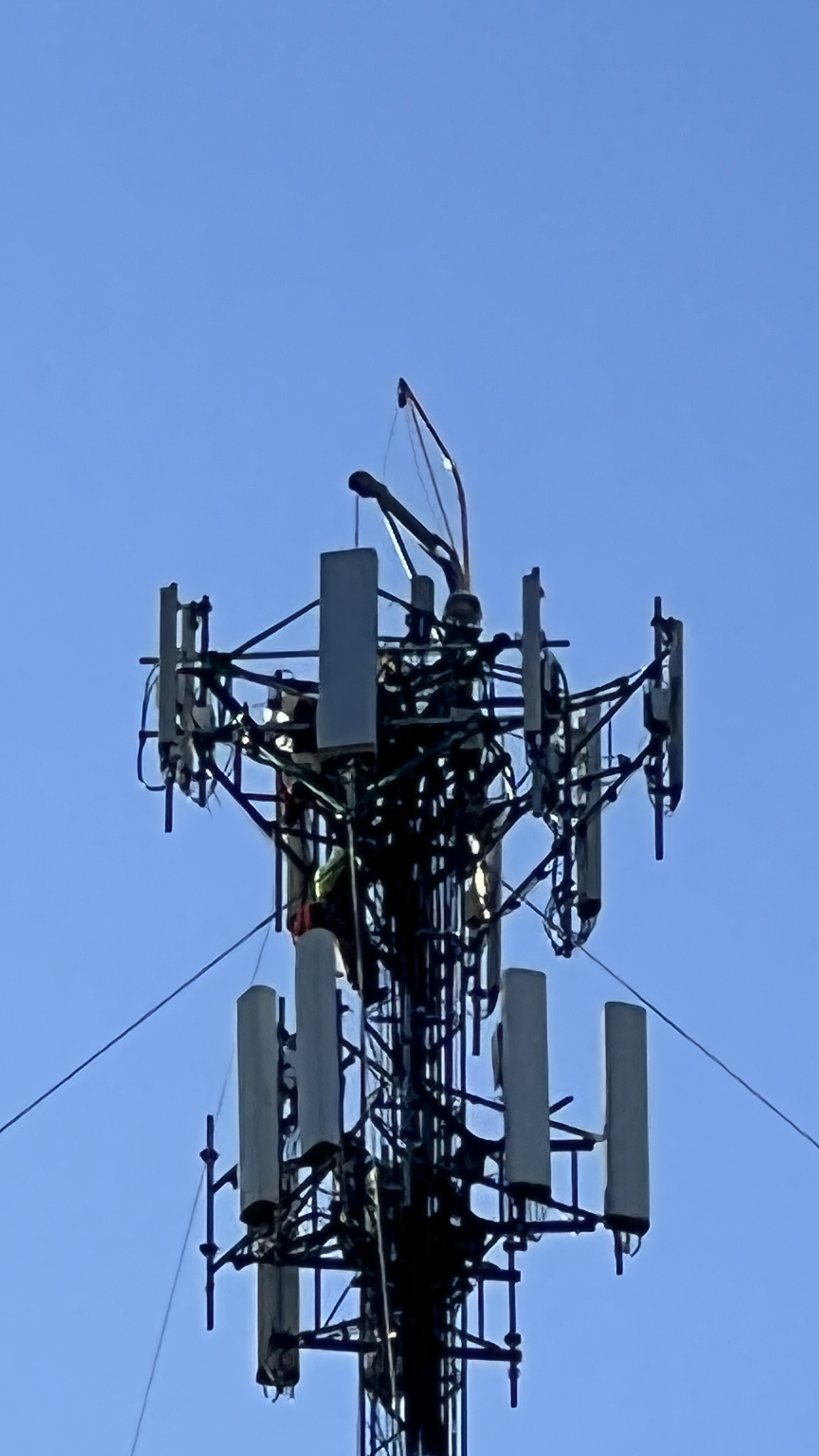 Crew working on tower top