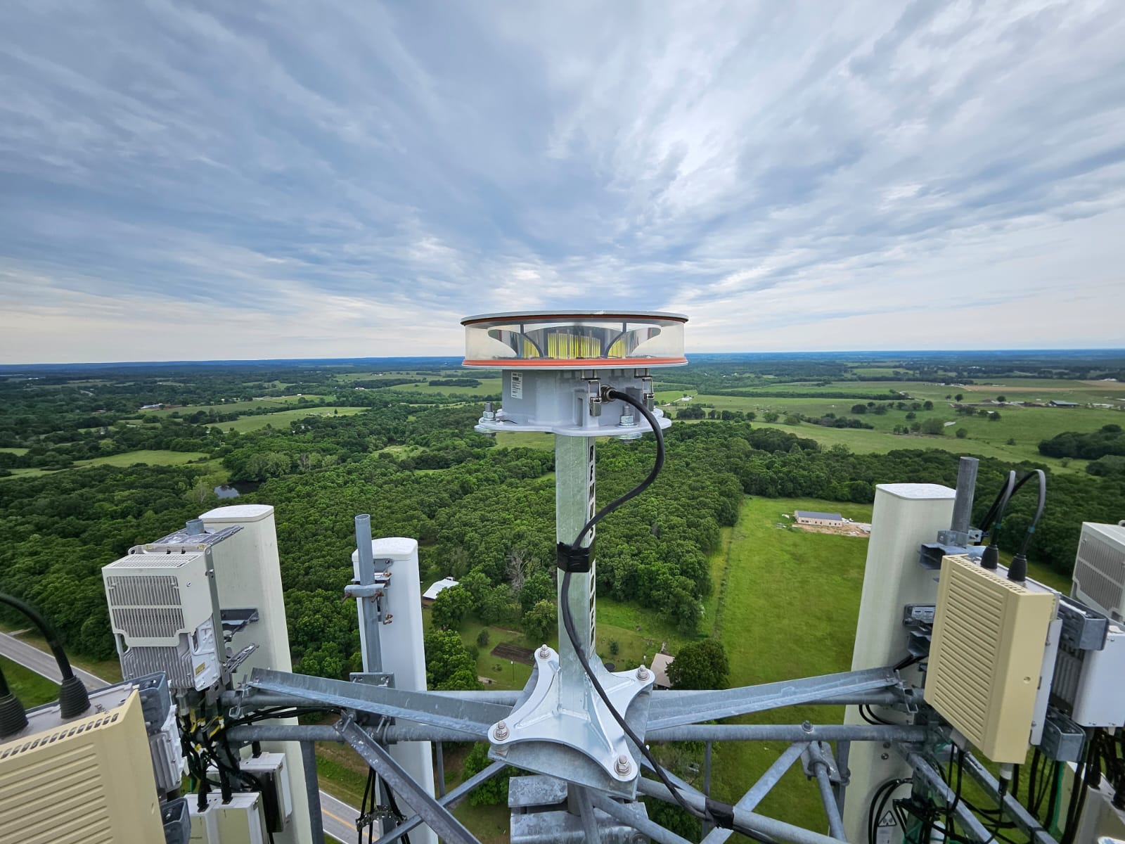 View from the top of a telecommunications tower